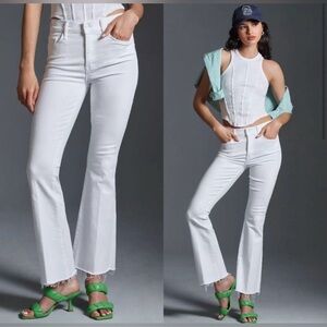 MOTHER White High-Rise Flare Jeans
